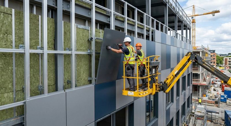 Facade Cladding Installation in Sanford, ME