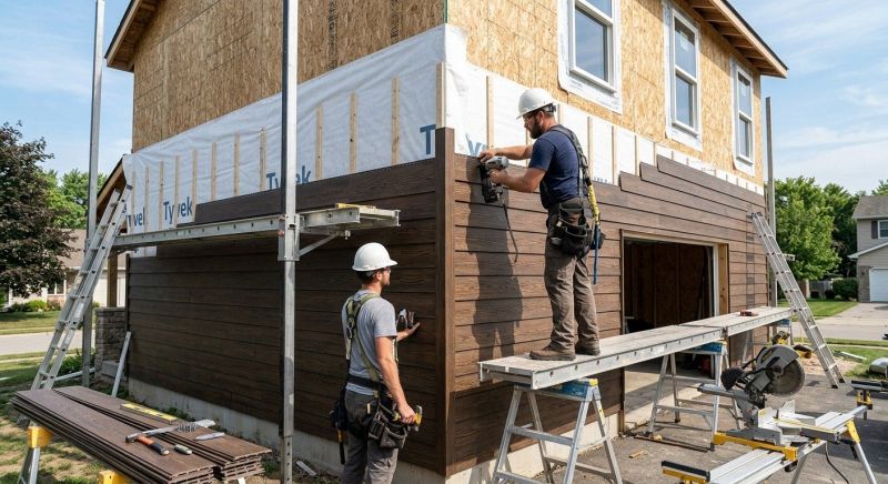 Faux Wood Siding Installation in Acton, ME