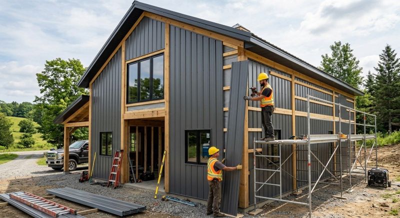 Pole Barn Siding Installation in Sanford, ME