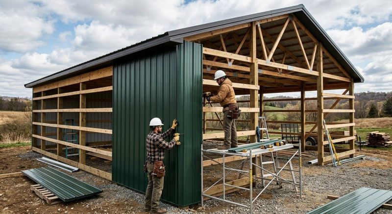 Pole Barn Siding Installation in Sanford, ME