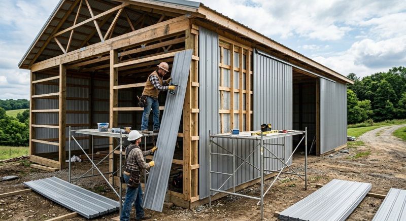 Pole Barn Siding Installation in Sanford, ME