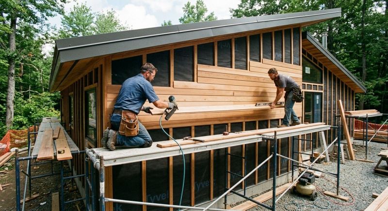 Wood Cladding Installation in Steep Falls, ME